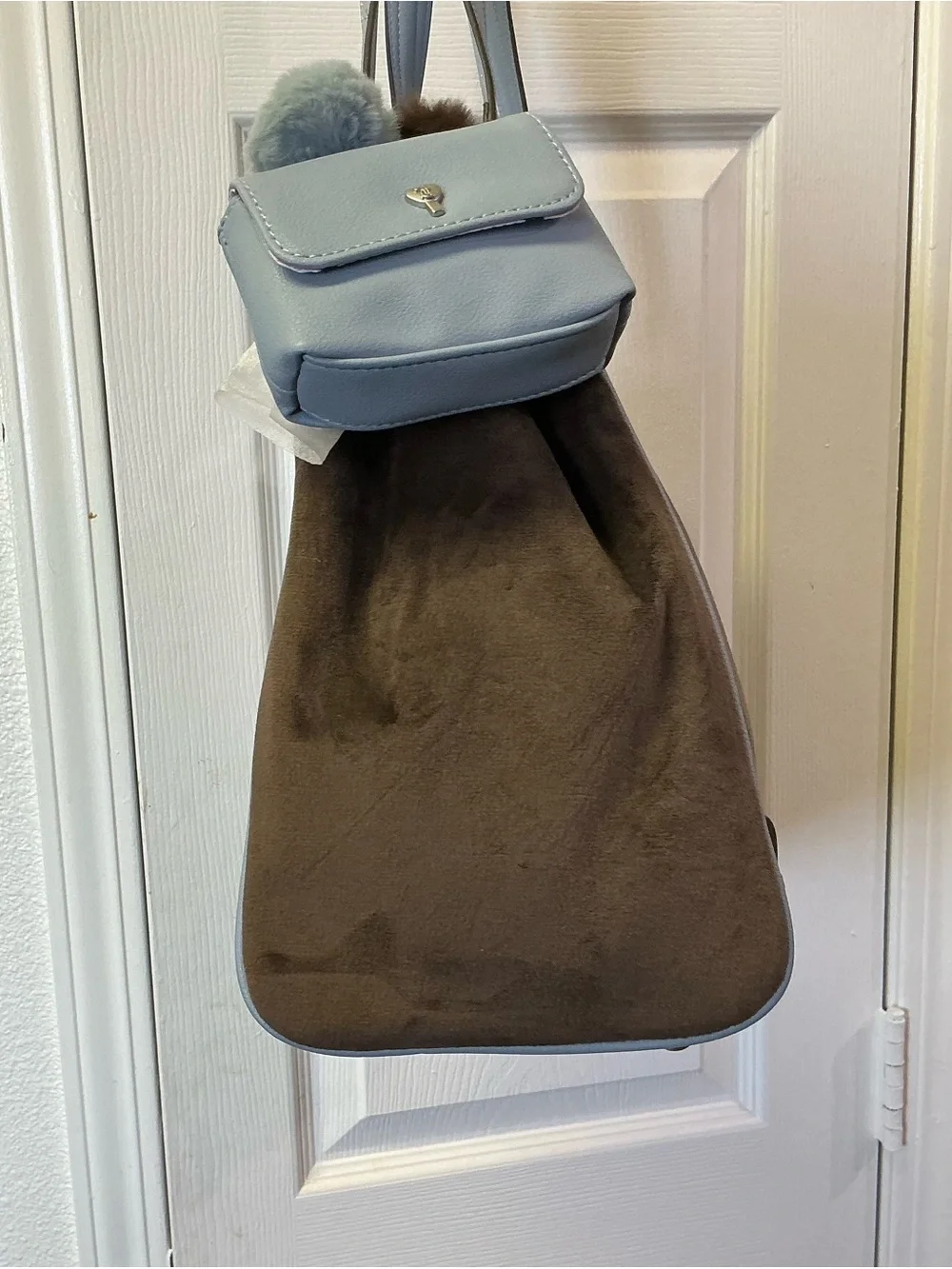 Juicy Couture New Love Chapter Tote Daydream Chocolate Blue W/Charm Viral NEW